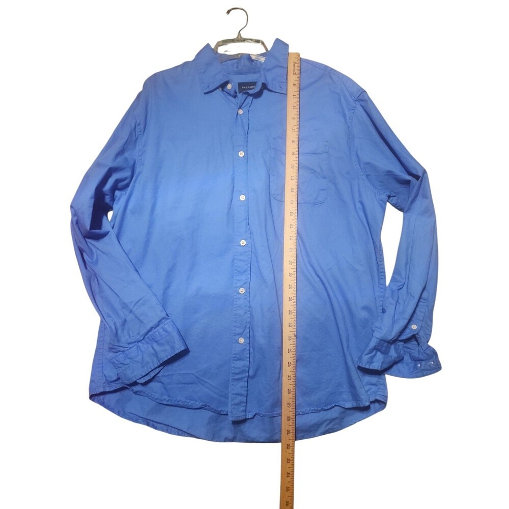 Saddlebred XL Men’s Blue Long Sleeve Cotton Blend Casual Shirt - Picture 4 of 7